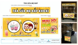 LÀM BẢNG HIỆU XE TRÀ SỮA ĐẸP DỄ THƯƠNG