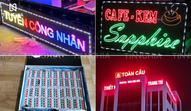 CÁC LOẠI BẢNG HIỆU LED PHỔ BIẾN TRÊN THỊ TRƯỜNG | CHỖ LÀM BIỂN LED BÌNH DƯƠNG
