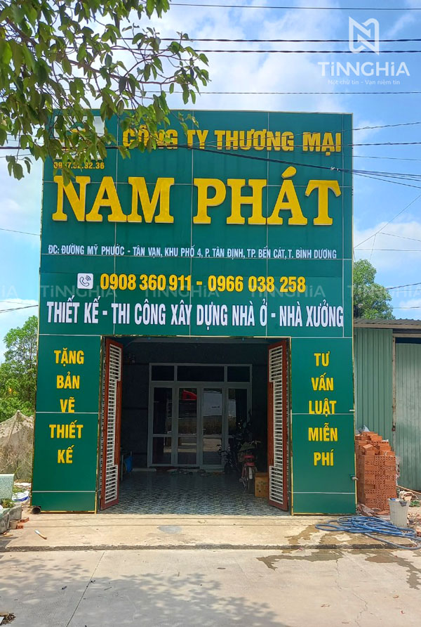 Làm bảng hiệu công ty tại Bến Cát đẹp