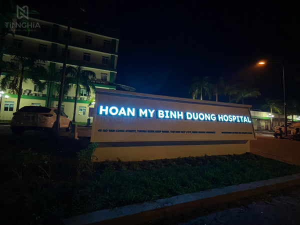 BẢNG HIỆU CHỮ INOX MICA SÁNG MẶT BÌNH DƯƠNG