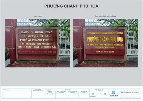Tín Nghĩa nhận thi công thay mới bảng hiệu trụ sở cơ quan tại TPHCM - Liên hệ hotline báo giá