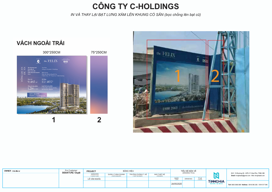 THI CÔNG HOARDING BẠT CHE CÔNG TRÌNH DỰ ÁN THE FELIX BÌNH DƯƠNG