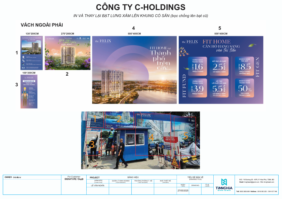THI CÔNG HOARDING BẠT CHE CÔNG TRÌNH DỰ ÁN THE FELIX BÌNH DƯƠNG