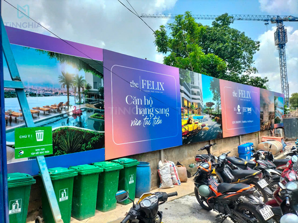 THI CÔNG HOARDING BẠT CHE CÔNG TRÌNH DỰ ÁN THE FELIX BÌNH DƯƠNG