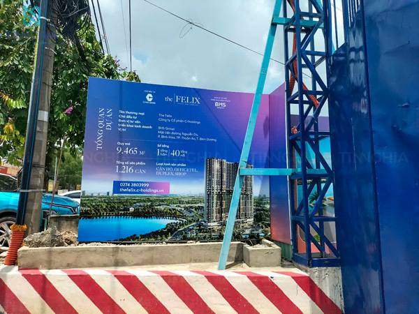 THI CÔNG HOARDING BẠT CHE CÔNG TRÌNH DỰ ÁN THE FELIX BÌNH DƯƠNG