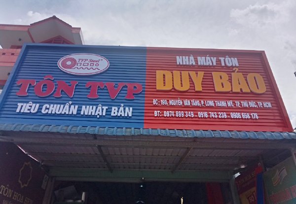 MẪU BẢNG HIỆU NHÀ MÁY TÔN THÉP BẰNG CHỮ NỔI ĐẸP