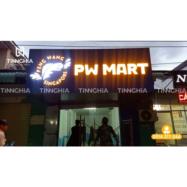 BẢNG HIỆU ALU CỬA HÀNG TIỆN LỢI PW MART
