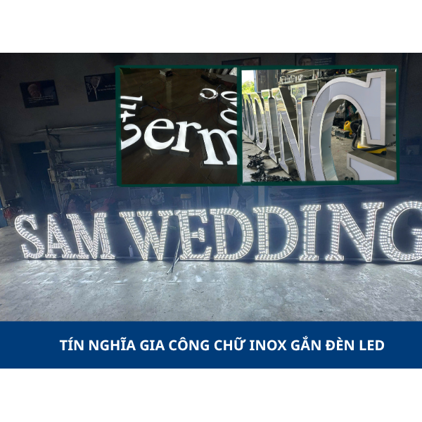 BẢNG HIỆU INOX MẶT MICA CHO STUDIO CƯỚI BÌNH DƯƠNG| TÍN NGHĨA