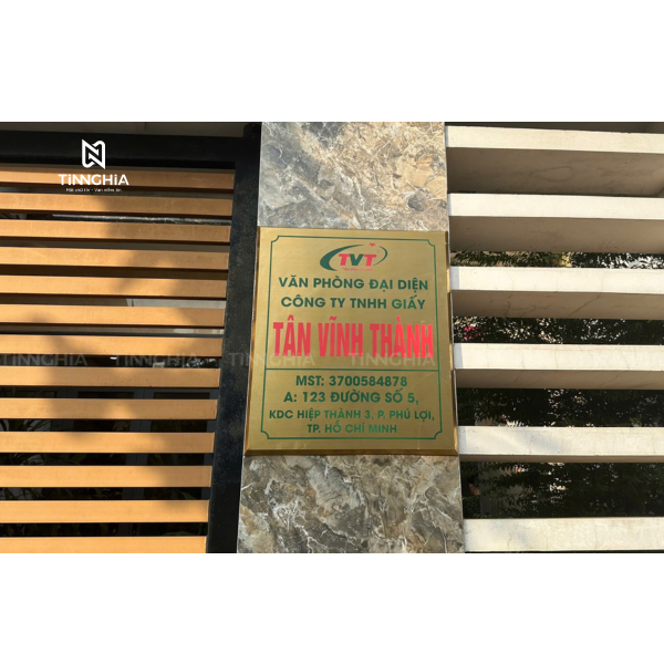 BẢNG TÊN CÔNG TY, SỐ NHÀ INOX VÀNG TÂN VĨNH PHÁT