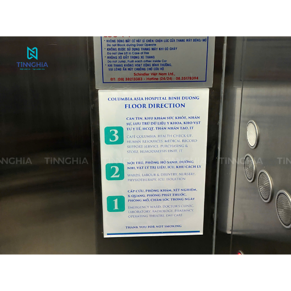 LẮP ĐẶT BẢNG MICA TẠI BỆNH VIỆN COLUMBIA BÌNH DƯƠNG