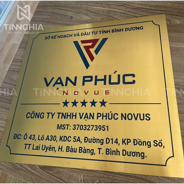 BIỂN INOX VÀNG XƯỚC PHÚ GIÁO | LÀM BIỂN TÊN CÔNG TY