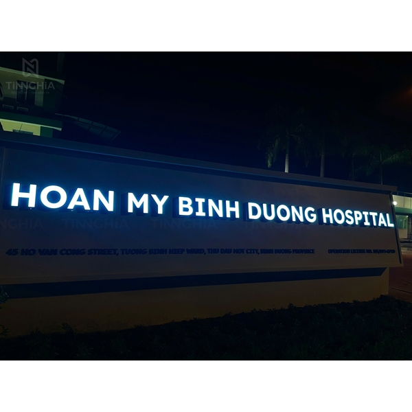 BẢNG HIỆU CHỮ INOX MICA SÁNG MẶT BÌNH DƯƠNG