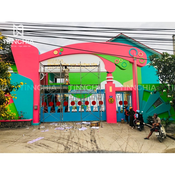 LÀM BẢNG HIỆU TRƯỜNG HỌC BÌNH DƯƠNG