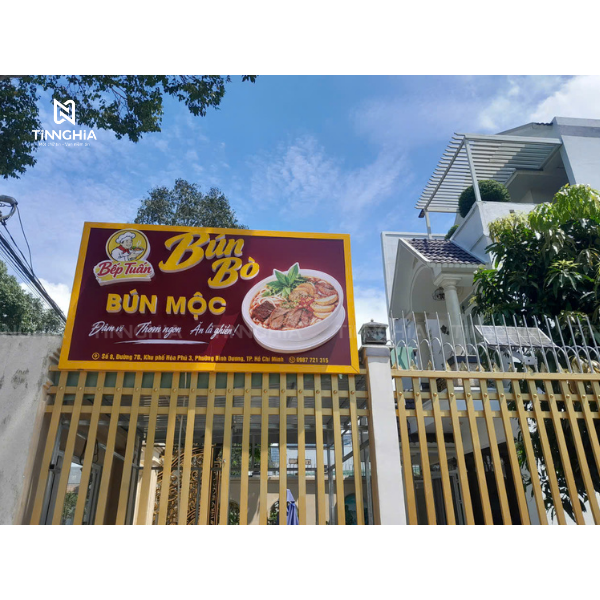 BẢNG HIỆU ALU CHỮ NỔI MICA QUÁN BÚN BÒ BÌNH DƯƠNG | TÍN NGHĨA