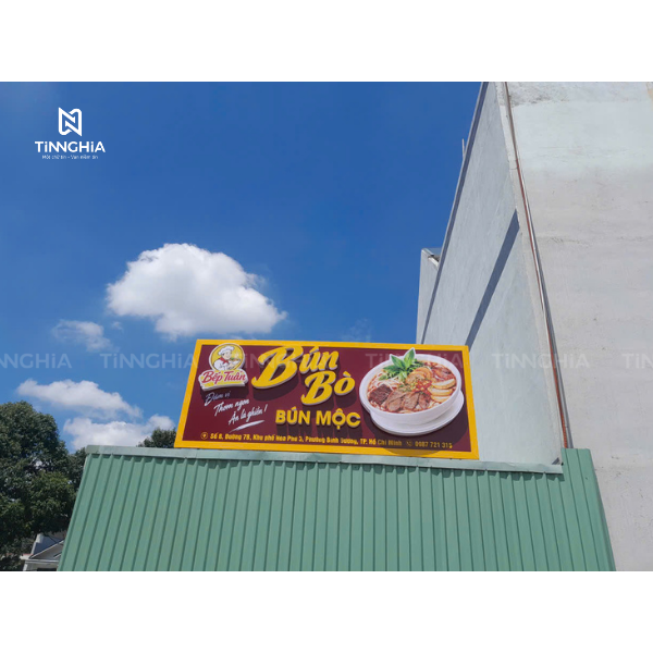 BẢNG HIỆU ALU CHỮ NỔI MICA QUÁN BÚN BÒ BÌNH DƯƠNG | TÍN NGHĨA