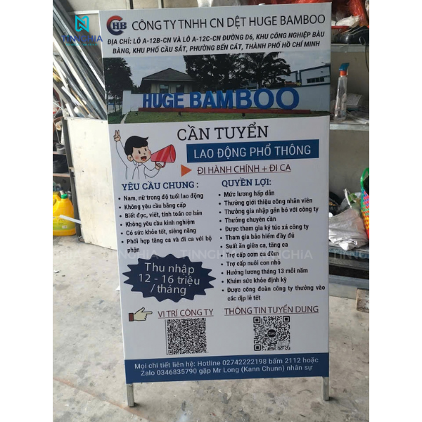 GIA CÔNG STANDEE KHUNG SẮT THỦ DẦU 